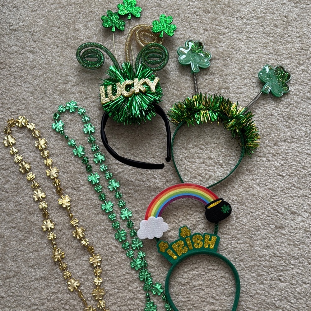 Green and Gold St. Patrick's Day Headband Set